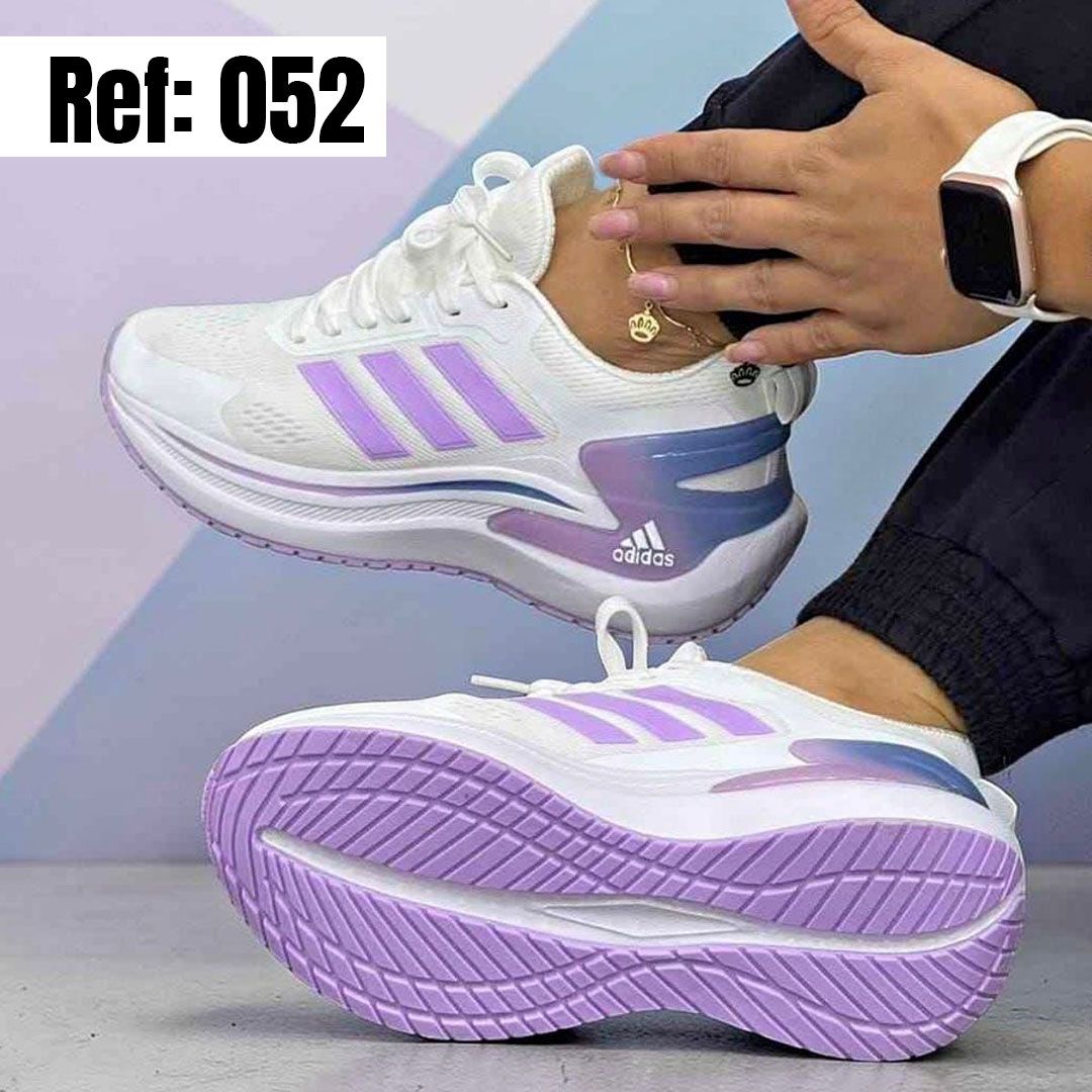 Adidas blanco líneas lila ref.052