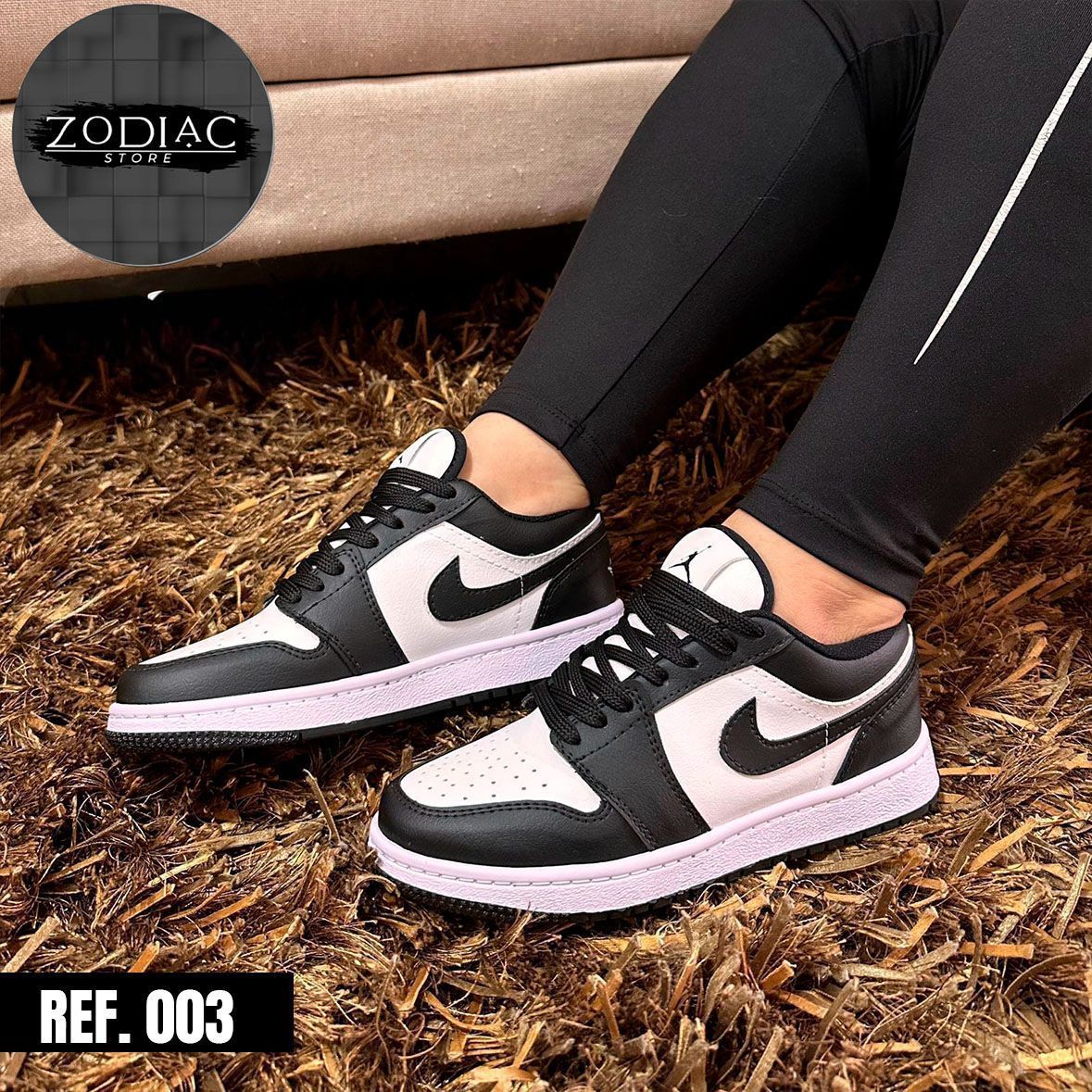 tenis nike negro con blanco ref: 003